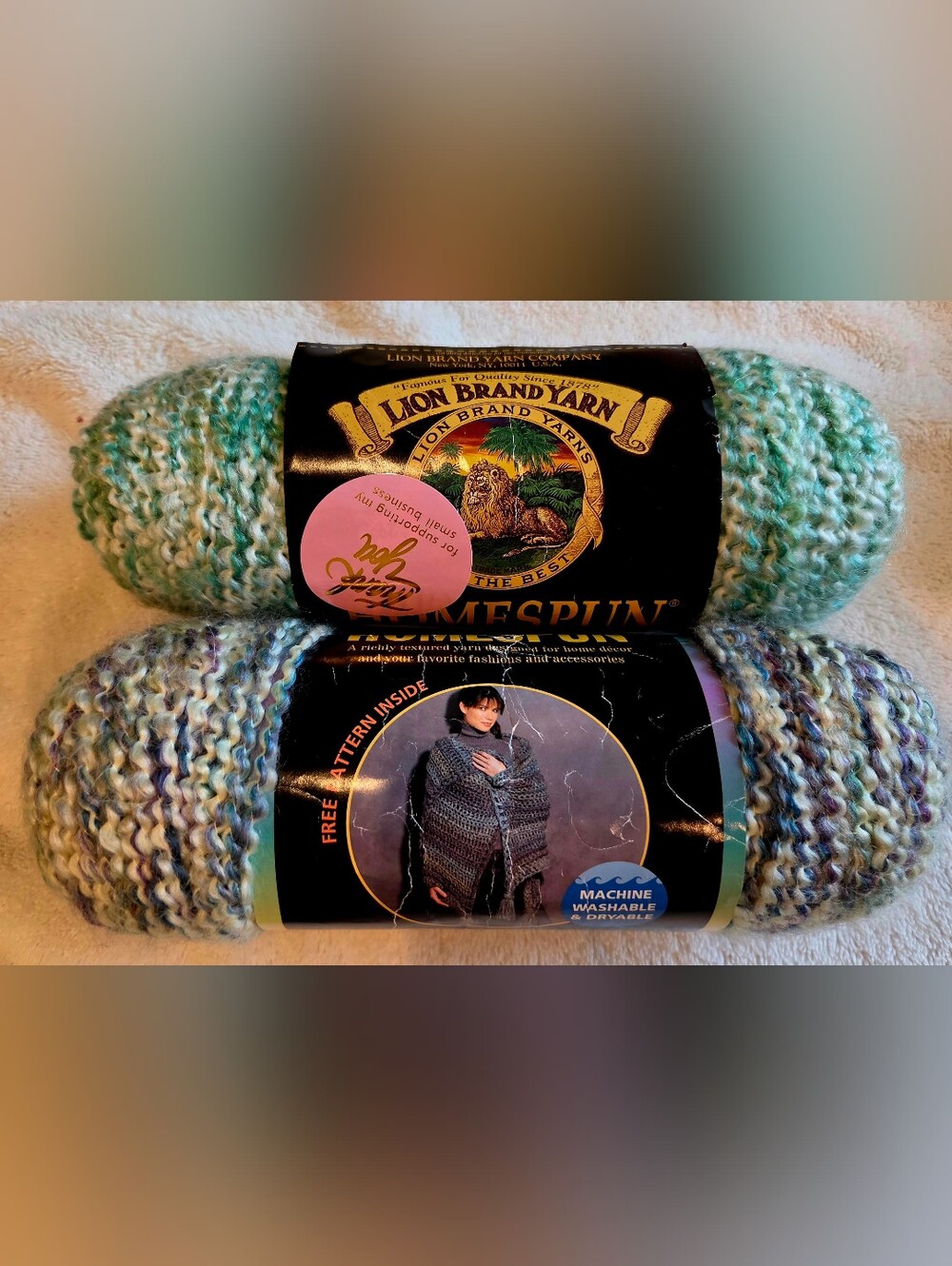 VINTAGE LION BRAND YARNS HOMESPUN 2 SKEINS CYPRUS TUDOR
